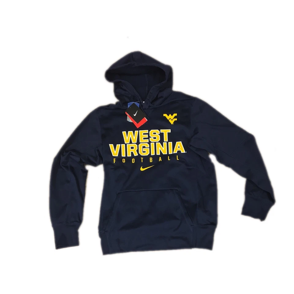 NEW West Virginia Mountaineers Football Nike Therma Fit Hoodie Sweatshirt Small - Image 1 of 1