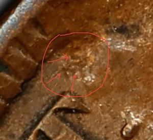 1905 PCGS AU53 Struck Through STRUCK Fragment 🔴 Rare 1c Error 🔴✅ Indian Cent ✅ - Picture 1 of 4