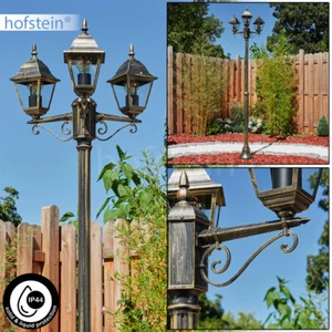 3 llamas linterna de jardín caminos lámpara exterior lámpara de pie candelabro negro/dorado - Imagen 1 de 10