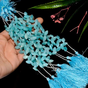 Natural Amazonite Gemstone Marquise Shape Faceted Beads 12X5X4mm Strand EB885 - Picture 1 of 4