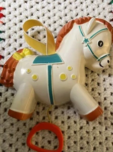 Vintage 1968 Fisher Price Musical Pull String Pony Crib Baby Toy - Picture 1 of 5