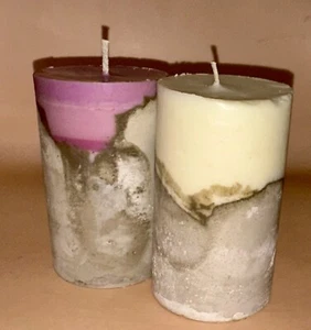 Pillar Candles - Stone Beeswax & Soy | Holiday | Birthday | Rustic (Large) - Picture 1 of 5