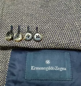 Vintage Ermenegildo Zegna Camel hair & Cashmere bespoke suit jacket blazer 42R - Picture 1 of 11