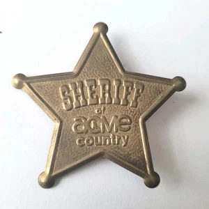 Vintage Sheriff of Acme County Toy Tin Badge - Picture 1 of 3