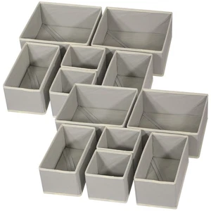 12 Pack Foldable Cloth Storage Box Closet Dresser Drawer Organizer Fabric Bas... - Picture 1 of 7