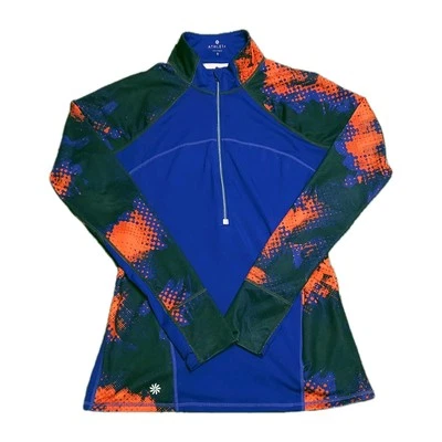 Pullover de rendimiento Athleta 1/2 cremallera para mujer pequeño púrpura correr entrenamiento caminar Foto 1 de 4