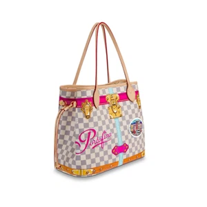 Louis Vuitton Neverfull MM Portofino Damier Azur Summer Trunk Bag Purse Rare LTD - Picture 1 of 22