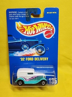 Hot Wheels '32 Ford Delivery WHITE TURQUOISE  PINK 1991 NIP Blue Card 🔥(A3) - Image 1 of 4