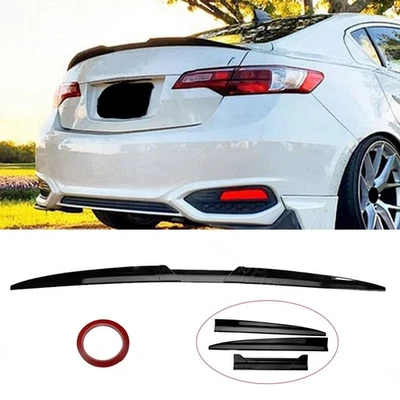 Gloss Black Rear Trunk Spoiler Roof Tail Wing Trim For Honda Accord Civic Sedan - Image 1 of 4
