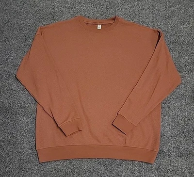 Alo Yoga Sweatshirt Womens Medium Brown Inside Out Fleece Crewneck - Image 1 of 4
