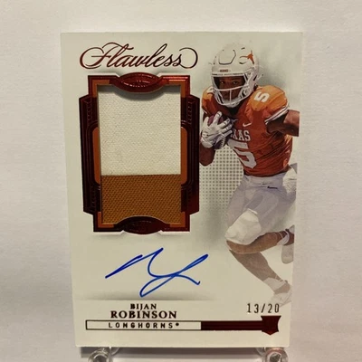 2023 Panini Flawless Collegiate Rookie Gems Signatures Bijan Robinson RPA /20 - Image 1 of 4