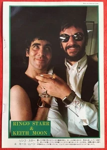 RINGO STARR & KEITH MOON 1974 CLIPPING JAPAN MAGAZIN ML 12D THE WHO Beatles - Bild 1 von 1