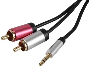 PRO SIGNAL Kabel Slim 3.5mm Stereo ke 2x Plag Phono (RCA), 10m Hitam - Picture 1 of 1
