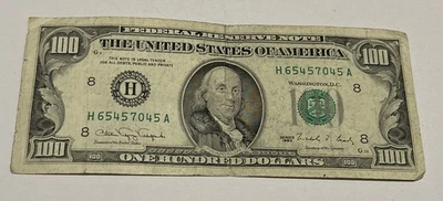 1990 $100 One Hundred Dollar Bill 65457045 Federal Reserve Note Legal Tender USA - Image 1 of 4