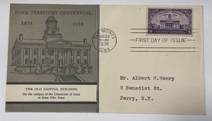 US FDC Scott’s 838 Iowa Centennial  - Picture 1 of 2
