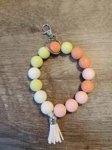 Perlen Handarbeit Dehnbar Schlüsselanhänger Armband Karabiner Neu Perlen Quaste - Bild 1 von 3