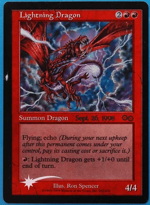 Lightning Dragon (Prerelease) FOIL Urza's Saga Promos HEAVILY PLD (498615) - Image 1 of 2