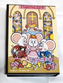 Mappy Kids Famicom W/box Instruction unused stickers Tested namcot