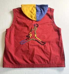 Air Jordan Nike Vintage Vest With Hood Color block 1990s Boys M 10/12 - Picture 1 of 10