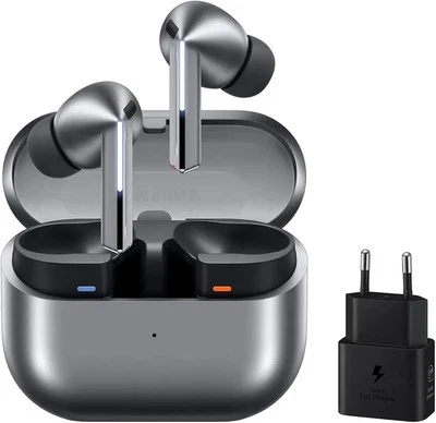 Samsung Galaxy Buds 3 Pro R630 SILVER + Super Fast Charger (25W) EP-T2510 BLACK - Immagine 1 di 4