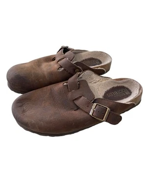 Plantillas Montaña Blancas Talla 8 Zuecos Cuero Marrón Tostado Correa Hebilla Ajustable Foto 1 de 4