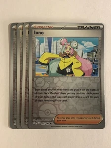 Juego de cartas coleccionables Pokémon Paldea Evolved 4x reverso holográfico Iono 185/193 casi como nuevo - Imagen 1 de 2