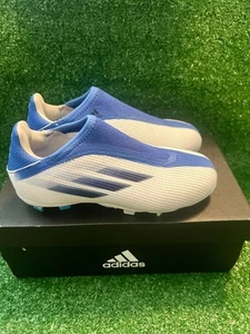 Adidas X Speedflow.3 Firm YOUTH Size 1 No laces Blue White Soccer Cleat X17 - Picture 1 of 6