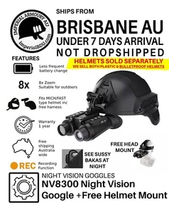 NV8300 Infrared Night Vision Binoculars 4K UHD 3D Goggles 8X NVG AUSTRALIA - Picture 1 of 13