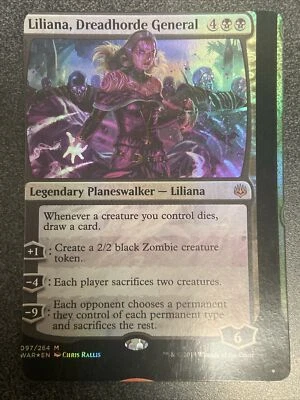 Liliana, Dreadhorde General MTG War of the Spark NFC Foil Miscut/Misprint - Image 1 of 2