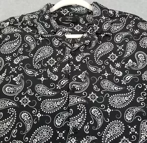 LEVEL TEN Button Up Shirt Men’s Small S Black White Paisley Floral Short Sleeves - Picture 1 of 8