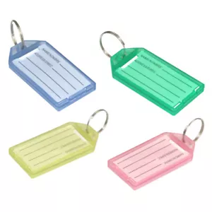40 PIEZAS Etiquetas de Etiquetado en Blanco Etiqueta Anillo Llavero Insignia Titulares Etiquetas Bolsa Nombre - Imagen 1 de 11