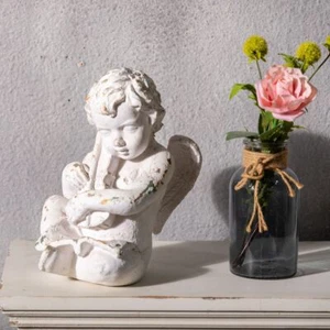 Ángel Musical Estatua Querubín Tocando Violín Escultura Cupido Francés Decoración Country - Imagen 1 de 6