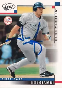 JASON GIAMBI SIGNED AUTO'D 2003 LEAF CARD #70 NEW YORK YANKEES OAKLAND ATHLETICS - Picture 1 of 2