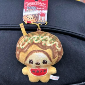 Sekiguchi Monchhichi Osaka Limited Edition Plush Strap Mascot Keychain Takoyaki - Picture 1 of 4