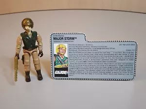 De colección GI Joe Major Storm General Driver Completo con Tarjeta de Archivo Hasbro 1990 - Imagen 1 de 10