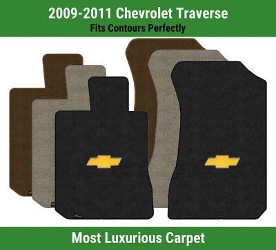 Alfombrillas delanteras Lloyd Luxe para Chevy Traverse '09-11 con pajarita dorada Chevy 1 Foto 1 de 4