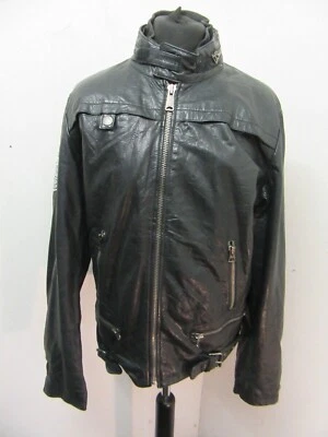 VINTAGE LEATHER ALPHA IND MOTORCYCLE RIDERS JACKET SIZE L - Image 1 of 4