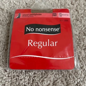 No Nonsense Sheer Pantyhose Q2 Tan Reinforced Toe Comfortable Waistband Nylon NE - Picture 1 of 8