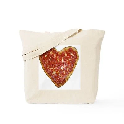 Bolso de Mano CafePress Heart Pizza de Lona Natural, Bolsa de Compras de Tela (1176563119) Foto 1 de 4