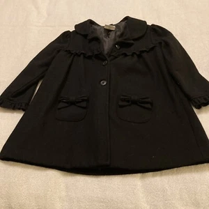 Crazy 8 Girls Wool Blend Coat with Bows & Ruffles Size 4-5 Years - Picture 1 of 8