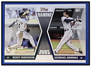 RICKY HENDERSON / DESMOND JENNINGS  2011 TOPPS  DIAMOND DUOS  1-OWNER  MINT