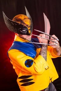 Wolverine Leather Jacket for Men | Genuine Yellow Biker Motorcycle Coat | X-Men - Picture 1 of 12