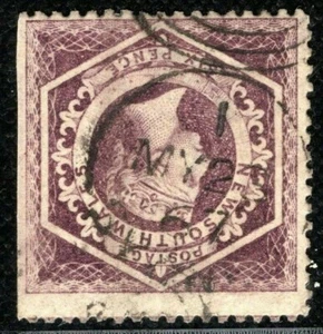 Australia States NSW QV SG.166var 6d *INVERTED WATERMARK* 1867 CDS Used BLACK358 - Picture 1 of 6