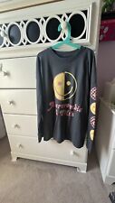 Abercrombie & Fitch girls Long Sleeve Oversized shirt 13/14 Smiling face Grey