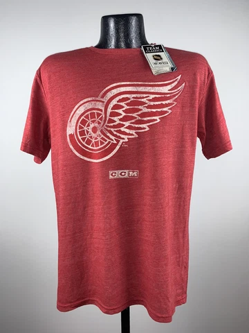 Men's CCM NHL Detroit Red Wings Red Tri-Blend Short Sleeve Tee Shirt NWT Large Cover