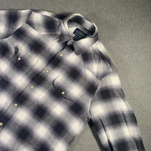 Lucky Brand Pearl Snap Buffalo kariertes leichtes Flanellhemd Herren Small schwarz - Bild 1 von 7