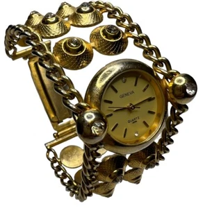 Vintage, Geneva Quartz Japan Crystal Ladies Dress Watch New Battery - Picture 1 of 8