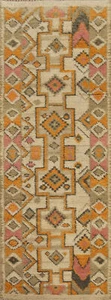 Tribal Ivory Wool Handmade Moroccan Oriental Runner Rug Hallway Carpet 3x9 - Picture 1 of 11
