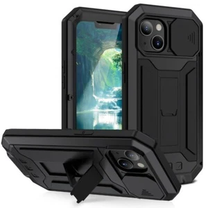 Funda protectora de metal pesado de armadura militar para iPhone 14 13 - Imagen 1 de 16