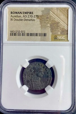 Emperor Aurelian Double Denarius NGC Ancient Roman Coin 270-275AD Aurelianus - Image 1 of 4